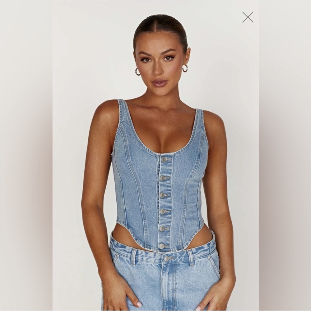 Meshki denim Corset Top